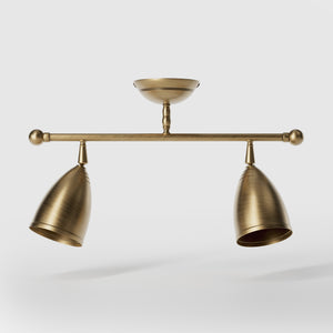 Ceiling light 2 adjustable spots brass Nordic design articulated shades directional lighting Made in Italy - Finish: OBS Bronze Satin Brass