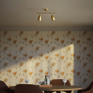 Ceiling light 2 adjustable spots brass Nordic design articulated shades directional lighting Made in Italy - Finish: OBS Bronze Satin Brass