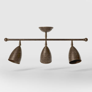 3 adjustable spotlights brass Nordic design flexible joints customized lighting Made in Italy ceiling lamp - Finish: OAS Antique Brass