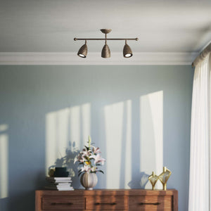 3 adjustable spotlights brass Nordic design flexible joints customized lighting Made in Italy ceiling lamp - Finish: OAS Antique Brass