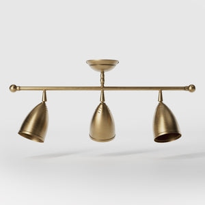 3 adjustable spotlights brass Nordic design flexible joints customized lighting Made in Italy ceiling lamp - Finish: OBS Bronze Satin Brass