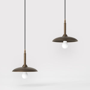 Vintage brass pendant lamp 25cm, adjustable height by Ghidini 1849 - Finish: OBM Bronze Satin Matt Brass