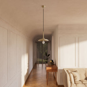 Vintage brass pendant lamp 25cm, adjustable height by Ghidini 1849 - Finish: OBV Bronze Satin Light Brass