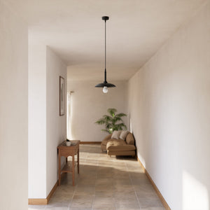 Vintage brass pendant lamp 25cm, adjustable height by Ghidini 1849 - Finish: ONO Matt Black