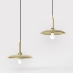 Vintage brass pendant lamp 30cm, adjustable height by Ghidini 1849 - Finish: OBV Bronze Satin Light Brass