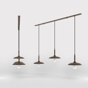 Brass pendant lamp with three light points, vintage and contemporary style, ideal for sophisticated interiors by Ghidini 1849 - Finish: OAS Antique Brass