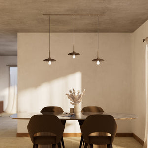 Brass pendant lamp with three light points, vintage and contemporary style, ideal for sophisticated interiors by Ghidini 1849 - Finish: OAS Antique Brass