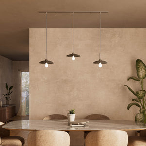 Brass pendant lamp with three light points, vintage and contemporary style, ideal for sophisticated interiors by Ghidini 1849 - Finish: OBM Bronze Satin Matt Brass