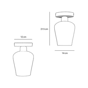 Compact ceiling light in brass and white glass, elegant and diffused lighting for classic and modern interiors by Ghidini 1849