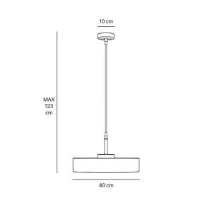 Large pendant lamp with a black metal shade and gold interior, ideal for elegant and modern spaces by Ghidini 1849