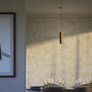 Brass pendant light minimal design cylindrical black textile cable modern interior lighting Made in Italy by Ghidini 1849 - Finish: OBM Bronze Satin Matt Brass