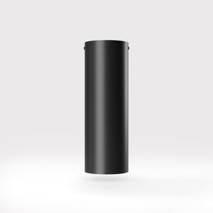 Cylindrical ceiling lamp in brass Venere installed in a contemporary hallway interior by Ghidini 1849 - Finish: ONO Matt Black
