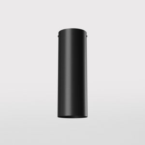 Cylindrical ceiling lamp in brass Venere installed in a contemporary hallway interior by Ghidini 1849 - Finish: ONO Matt Black