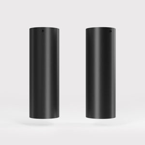 Cylindrical ceiling lamp in brass Venere installed in a contemporary hallway interior by Ghidini 1849 - Finish: ONO Matt Black