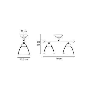 Industrial brass ceiling light with ribbed glass shades, vintage lighting for lofts and kitchen spaces by Ghidini 1849