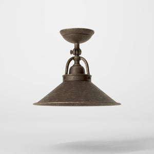 Industrial brass ceiling lamp with adjustable joint and 25 cm shade, perfect for kitchens and living rooms by Ghidini 1849 - Finish: OAS Antique Brass