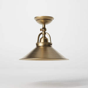 Industrial brass ceiling lamp with adjustable joint and 25 cm shade, perfect for kitchens and living rooms by Ghidini 1849 - Finish: OBS Bronze Satin Brass