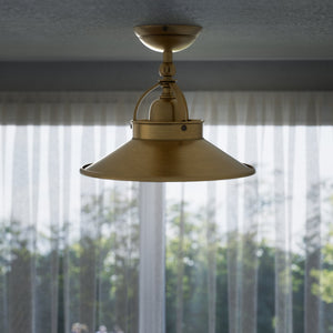 Industrial brass ceiling lamp with adjustable joint and 25 cm shade, perfect for kitchens and living rooms by Ghidini 1849 - Finish: OBS Bronze Satin Brass