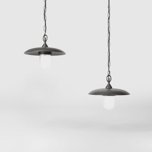 Outdoor pendant lamp in brass and glass with adjustable chain by Ghidini 1849 - Finish: OBR Dark Bronze