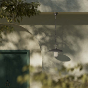 Outdoor pendant lamp in brass and glass with adjustable chain by Ghidini 1849 - Finish: OBR Dark Bronze