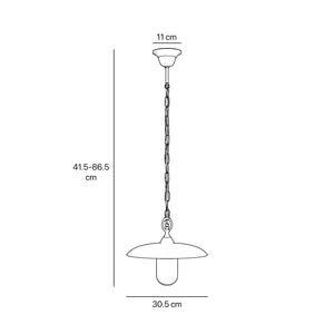 Outdoor pendant lamp in brass and glass with adjustable chain by Ghidini 1849