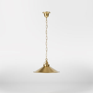 Industrial brass pendant light with adjustable chain and 35 cm lampshade by Ghidini 1849 - Finish: OBS Bronze Satin Brass