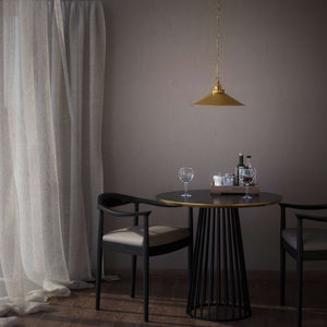 Industrial brass pendant light with adjustable chain and 35 cm lampshade by Ghidini 1849 - Finish: OBS Bronze Satin Brass