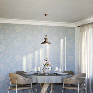 Nautical style pendant lamp in brass and transparent glass, design inspired by maritime lanterns, Al Mare collection Ghidini 1849 - Finish: OAS Antique Brass