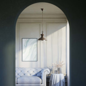 Nautical style pendant lamp in brass and transparent glass, design inspired by maritime lanterns, Al Mare collection Ghidini 1849 - Finish: OBM Bronze Satin Matt Brass