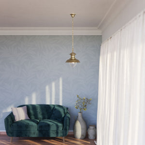 Nautical style pendant lamp in brass and transparent glass, design inspired by maritime lanterns, Al Mare collection Ghidini 1849 - Finish: OBS Bronze Satin Brass