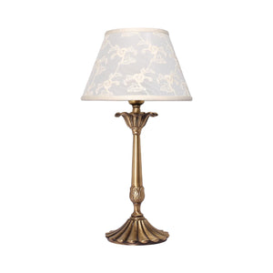 Abat Jour Art Nouveau Floral Brass White Fabric by Ghidini 1849