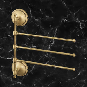 Adjustable Towel Rack Solid Bronzed Brass Alba by Ghidini 1849