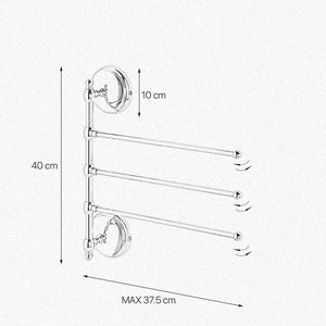 Adjustable Towel Rack Solid Bronzed Brass Alba by Ghidini 1849