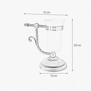 Antique Brass Toothbrush Holder Table Ceramic Impero by Ghidini 1849