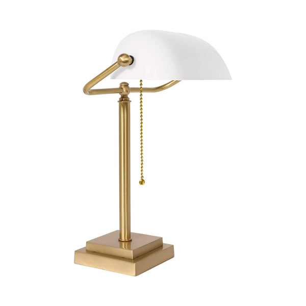 t4option0_0 | Art Deco Bankers Lamp Square White Glass Brass Ghidini 1849