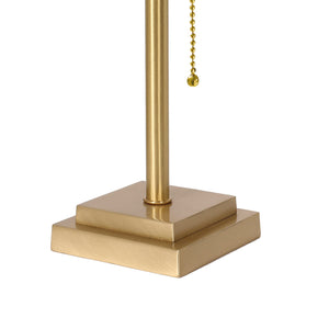 Art Deco Bankers Lamp Square White Glass Brass by Ghidini 1849