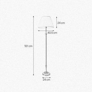 Art Deco Brass Floor Lamp White Cloth Shade Simona by Ghidini 1849