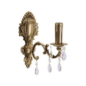 Art Deco Sconce Light Brass Crystal Pendants Venezia by Ghidini 1849