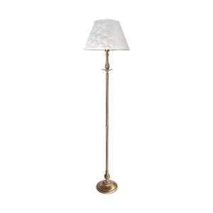 Art Nouveau Floor Lamp Brass White Cloth Angelica by Ghidini 1849