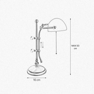 Bankers Lamp White Shade Bronze Brass Classic by Ghidini 1849