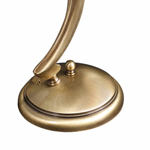 Bankers Lamp White Shade Satin Brass Decorated by Ghidini 1849