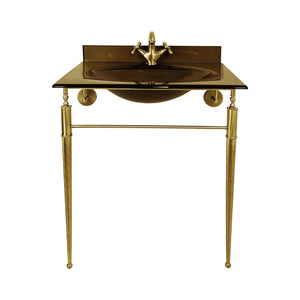 Bath Console Satin Brass And Bronze Glass Adele by Ghidini 1849