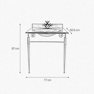 Bath Console Satin Brass And Bronze Glass Adele by Ghidini 1849