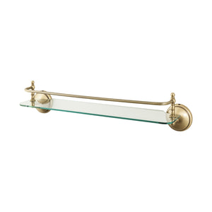 Bath Glass Shelf With Bronzed Satin Brass Bar Alba by Ghidini 1849