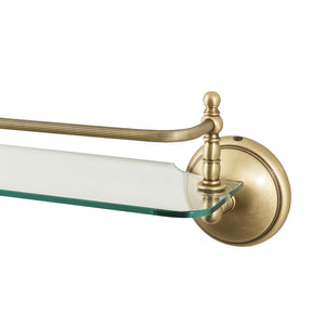 Bath Glass Shelf With Bronzed Satin Brass Bar Alba by Ghidini 1849