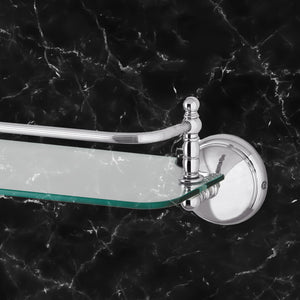 Bath Glass Shelf With Bronzed Satin Brass Bar Alba by Ghidini 1849