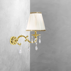 Brass and Crystal Wall Lamp Handcrafted Made in Italy by Ghidini 1849