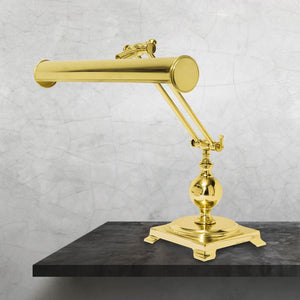Brass Bankers Desk Lamp Adjustable Polished Premium by Ghidini 1849