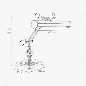 Brass Bankers Desk Lamp Adjustable Polished Premium by Ghidini 1849