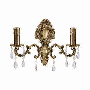 Brass Crystal Wall Sconce Premium Classic Venezia by Ghidini 1849